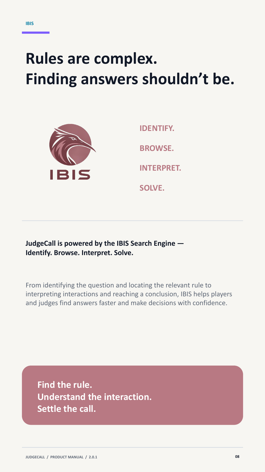 JudgeCall Product Manual page 8 - IBIS